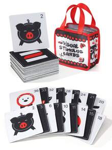 3 Styles Kids Handheld Cloth Card - Classic Black & White, Energetic Black & Red, Colorful Happy Version. Preschool Cognitive Toy, Visual Stimulation Toy, Portable Storage Bag, Tactile Perception Training. Growth Years Gift, Christmas/Halloween/Thanksgiving Party Gift - Multicolor - View 8