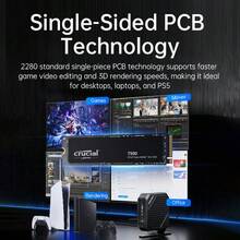 Crucial 美光 T500 Pro 1TB 2TB 高速大容量固态硬盘 | M.2 NVMe PCIe 4.0*4 全速协议接口，7400MB/S 超快读取速度，实现即时应用启动和高速文件传输 | 兼容台式机和笔记本电脑，满足办公/游戏/创意设计多场景需求 | 正品原装品质，稳定耐用，高效提升设备存储性能