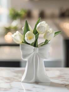 1 Highly Attractively Bow Vase, Girly Wedding Vase, Highly Attractively Home Vase, Whimsical Bow Shaped Vase For Dreamy Wedding Decorations, Romantic Wedding Decoration Choice, Newlywed Gift, Graduation Gift, Birthday Gift, Holiday Gift, Gift For Boyfriend Or Girlfriend, Living Room Decoration, Christmas Decoration Or Vase Home Decor Flower Vase Glass Vase