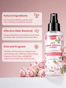 GJYC PET Pet Odor Neutralizing Spray, 3.38 Fl Oz - Long-Lasting Rose Fragrance, Eliminates Odors On Dogs, Cats, And Pet Bedding, Gentle & Pet-Friendly Formula - Multicolor - View 4