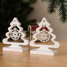 SILIKE LUFEI DIY Resin Mold 2pcs Christmas Tree Snowflake Pendant Decor Mold Home Decoration Tabletop Resin Plaster Silicone Mold - Christmas Molds - View 4