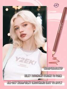 Misslyn Smooth Lip Liner Pencil, Long-Lasting Color, Intense Lip Color, Glides On Smoothly, Lip Liner, Natural Makeup Effect, High Color Payoff, Soft Pencil Core, Long-Lasting Smooth, Ultra-Matte Lip Liner Pencil, Brand Cosmetics, Facial Makeup Products, Suitable For Women And Girls, Winter Essential, Y2K Style, Fashion Versatile, Great Birthday Gift, Valentine's Day Gift, Party Essential, New Year Gift, Best Colors, Cruelty-Free And Vegan - 08 - View 4