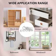 1pc Random Style Foldable Drying Rack With 5 Holes - Portable Clothes Drying Rack For Door, Hanging Storage Clothes Rack Suitable For Bathroom, Drawer, Wardrobe, Ideal For Outdoor Camping, Business Trip, Travel - Grey - View 8