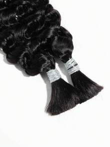 QVR QUEEN VIRGIN REMY QVR Water Wave Bulk Human Hair Extensions For BOHO Braids Natural Black Braiding Hair 95g