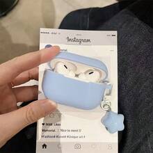 Funda suave minimalista con estrella azul compatible con AirPods Pro 2, funda protectora para AirPods Pro 2 de 5ta generación, regalo minimalista - Azul - Ver 4