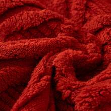 1pc Classic Soft Fleece Anti-Slip Sofa Pad - Suitable For Dogs, Plush, Universal - Sofa Cover For Bedroom, Office, Living Room Decor - Red - View 5