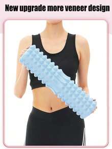 1 pezzo Rullo da yoga, Attrezzo fitness cavo per massaggio, Rullo in schiuma a mezzaluna, Rullo da massaggio per rilassamento muscolare, Strumento per snellire le gambe, Rullo da yoga in schiuma, Bastone da massaggio per rilassamento muscolare, Bastone dentato da principiante per yoga e pilates, Forniture per rullo in schiuma, Colonna da yoga cava