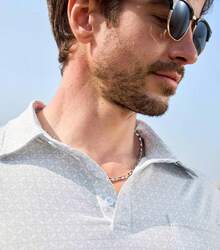 Mens Golf Shirt Short Sleeve Dry Fit Print Moisture Wicking Performance Patterns Collared Polo Shirt With Pocket-2025 - Màu Xám nhạt - Xem 5