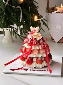 20pcs Red Ribbon Bow Cake Decorations, Minimalist Bow Decor, Home Decor Accessories, Suitable For Home Decor, Weddings, Parties, Candlelight Dinners, Holiday Gifts, Desserts & Baking, Christmas Decorations - Red - View 4