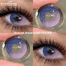 EYESHARE 1 Pair Colored Contact Lenses For Eyes, Fashion Pink Lenses, Purple Contact Lenses, Yearly Use, 14.2mm- No Prescription - 年拋 - 查看 6