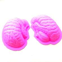 万圣节僵尸大脑形状硅胶烘焙模具 - 适用于蛋糕、糖果、肥皂、布丁和巧克力，理想的万圣节装饰 - 彩色 - 查看 4