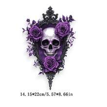 1/2/3pcs Skull Heat Transfer Stickers, Suitable For DIY, Durable Plastic Mixed Colors, For Making T-Shirts And Decorating Pillows. Multi-Color, Washable, Durable Plastic DIY Stickers, Applicable To Hoodies, Cushions, Pants, Sofa Covers And Canvas Bags, Washable And Fade-Resistant