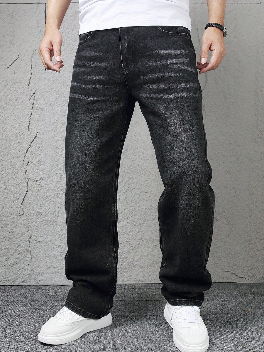 Teen Boy Straight Leg Jeans - Black - View 1