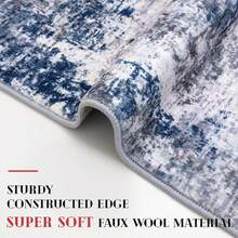 Small Abstract Area Rug Entryway Rugs Washable Door Mat Indoor Entrance Throw Rugs, Printed Faux Wool Non Slip Floor Carpet For Foyer Front Door Sink Bedroom Decor