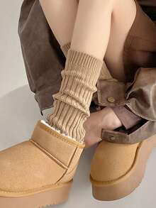 1 Pair Women's Candy Color Leg Warmers, Comfortable Casual Leg Warmers For Autumn/Winter, Cozy