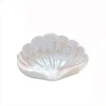 Ceramic Soap Holder, Sea-Shell Soap Tray With Self Draining, Soap Tray For Sink Washroom Bathroom Shower, Small Cute And Elegant Holder With Glaze, Easy Cleaning