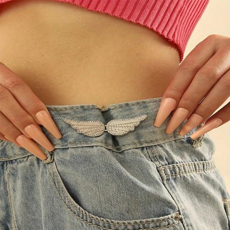 1 pereche/2 perechi/4 perechi de catarame modelatoare cu aripioare, cu cataramă detașabilă, fără cuie, fără cusut, pentru blugi - reductor detașabil pentru talie