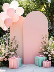 Arche de fond, 1,5 m, 1,8 m, 2 m, 2,2 m Housse d'arche de mariage à 2 côtés en tissu élastique. Tissu d'arche de dôme pour décoration de stand de mariage - Rose (support non inclus, seul le tissu de fond)