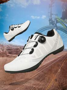 Men's & Women's Cycling Shoes With Rubber Soles - High-Grip Outsoles For Complex Terrains, Breathable Wear-Resistant Upper + Convenient Adjustment System, Balancing Comfort & Performance - White - View 7