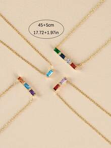 12种颜色可选，可定制诞生石项链，生日和节日的完美礼物，适合日常佩戴、节日庆典、宴会、派对及各种场合。独特设计，个性化定制，时尚精致。 - 彩色 - 查看 9