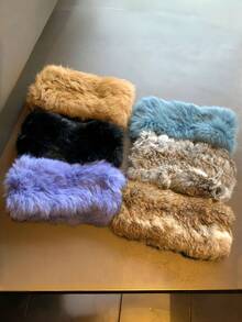 1pc New Autumn/Winter Quilted Faux Fur Headband, Fluffy Hollow Top Leather Woven Retro Wide Brim Warm Fuzzy Headwrap - As Shown - View 2