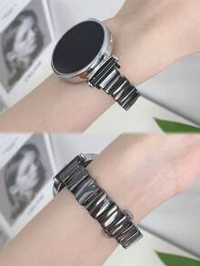 18mm/20mm/22mm 不对称金属表带 - 时尚替换表带，兼容三星 Galaxy Watch 7/6/5/4（40mm/44mm）、Galaxy Watch 5 Pro、Galaxy Active 2、Watch 6/4、GT6/GT5/GT4/GT3/GT2 Pro，蝴蝶扣设计，舒适耐用，男女通用 - 黑色 - 查看 6