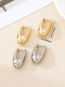 1 Pair Minimalist & Fashionable High-End Design Hoop Earrings, Suitable For Women's Daily Or Party Wear