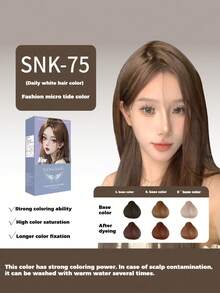 Hair Dye Kit, DIY At Home, Gentle Formula, Multiple Colors Available Including Pinkish Brown And Dark Brown, Covers Gray Hair - Multicolor - View 10