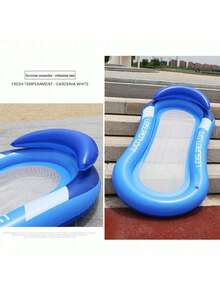 NetHong New Inflatable Lounger Chair Floating Row Beach Swimming Pool Aid Air Mat Bed Summer Holiday - Blue - View 7