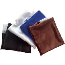 Lap Scarf Handkerchief Silk Lap Scarf Scarves Covers Cloths With Lace Ladies Women - 烏黑 - 查看 3