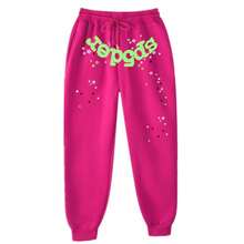 2-Piece Hip-Hop Fashion Printed Sweatshirt Set For Loose Hooded Sports Sweatshirts For Men And Women - 粉色 - 查看 3