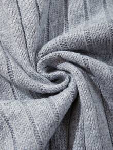 Unisex Classic Drawstring Solid Color Casual Loose Knit Pullover Sweater, Long Sleeve Drop Shoulder Crew Neck Sweater Top, Suitable For Spring, Autumn, Winter