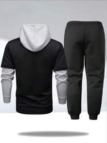 مجموعة مكونة من قطعتين: هوديي بأكمام طويلة وطباعة ثور مع سحاب الخصر المطاطي وبنطال رياضي مع سحاب الخصر للرجال لموسم الخريف/الشتاء، ملابس رياضية كاجوال للسفر والعطلات والرياضة والجري، بتصميم متناسق للأزواج