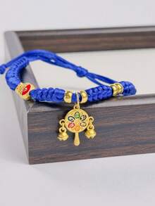 1 قطعة من اكسسوارات الحيوانات الأليفة، قلادة عنق مضفرة، طوق من الحبل الأزرق والأحمر بعقدة مباركة، لوازم الحيوانات الأليفة لمناسبات الربيع والأعياد والسنة الجديدة