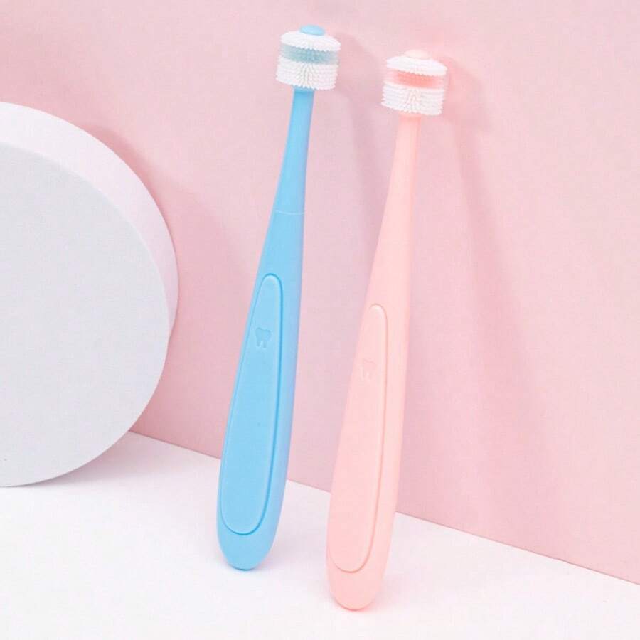 Color Random Pet Toothbrush Soft Bristle Brush For Pet Oral Cleaning, 360° Cleaning Toothbrush For Teeth Cleaning, Pet Grooming, Pet ProductsSmall Pet Toothbrush For Dogs And Cats For Deep Cleaning Teeth