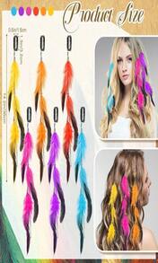 Geyoga 12 Pcs Clip In Hair Feathers Extensions For Women Colored Boho Feather Hair Clips Halloween Cosplay Costume Carnival Party Headdress Accessory Gifts(Brown, Black, Dark Coffee,Standard) - ColorE - 查看 3