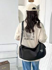 Unisex Casual Shoulder Bag With Multiple Pockets, Suitable For Travel, Yoga, Fitness, Sports, Students, Crossbody Bag, Ideal For Workout, Pilates, Beach, Travel And More - A Gift For Both Men And Women - Black - View 4