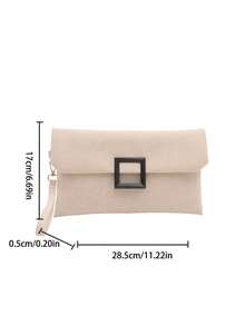 女士手拿包，时尚豹纹小方包，翻盖手提包 - 白色 - 查看 3