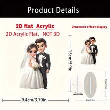 浪漫新娘和新郎亚克力婚礼雕像，适合教堂和户外婚礼装饰，新婚房间的桌面装饰，送给朋友的婚礼礼物