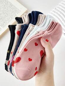 5 pares de calcetines invisibles de mujer con lazo dulce y sencillo, adecuados para primavera y verano