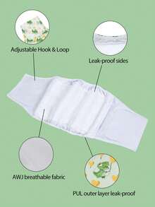 1件卡通印花可水洗可重复使用男狗尿布腹带 - 彩色 - 查看 8