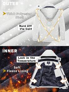 Cavva 男士冬季保暖内衬夹克 防水防风 多口袋滑雪外套 徒步露营登山滑雪