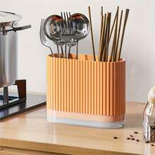 1pc Multi-Function Kitchen Utensil Rack, Wall-Mounted Or Freestanding Cutlery Holder, Plastic Lightweight Caddy, Kitchen Storage Accessory Kitchen Items Kitchen Accessories Kitchen Tools - Multicolor - View 13