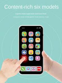 1个儿童逼真苹果造型音乐手机，多模式触摸屏益智玩具，男孩女孩生日礼物（不含电池） - 彩色 - 查看 5