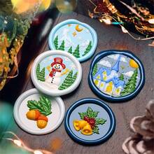 CYFUN DESIGN 1PC 3D Relief Christmas Tree Wax Seal Stamp Head, Christmas Sealing Wax Stamp, Gift Package Wax Seal, Christmas Gift Wax Seal Kit, Wax Sealing Stampfor Envelopes Christmas Cards Wedding Invitations For Christmas Gift Packing - Gold - View 1