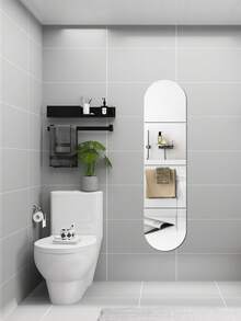 4 Peças Adesivos de Espelho de Parede Autoadesivos, Espelho Longo Acrílico Macio e Flexível para Quarto, Adequado para Decorar Lojas e Shoppings