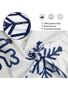 Christmas Shower Curtain, Xmas Snowflake Winter New Year Holiday Bathroom Curtain Waterproof Fabric Machine Washable With Hooks Bathroom Decor