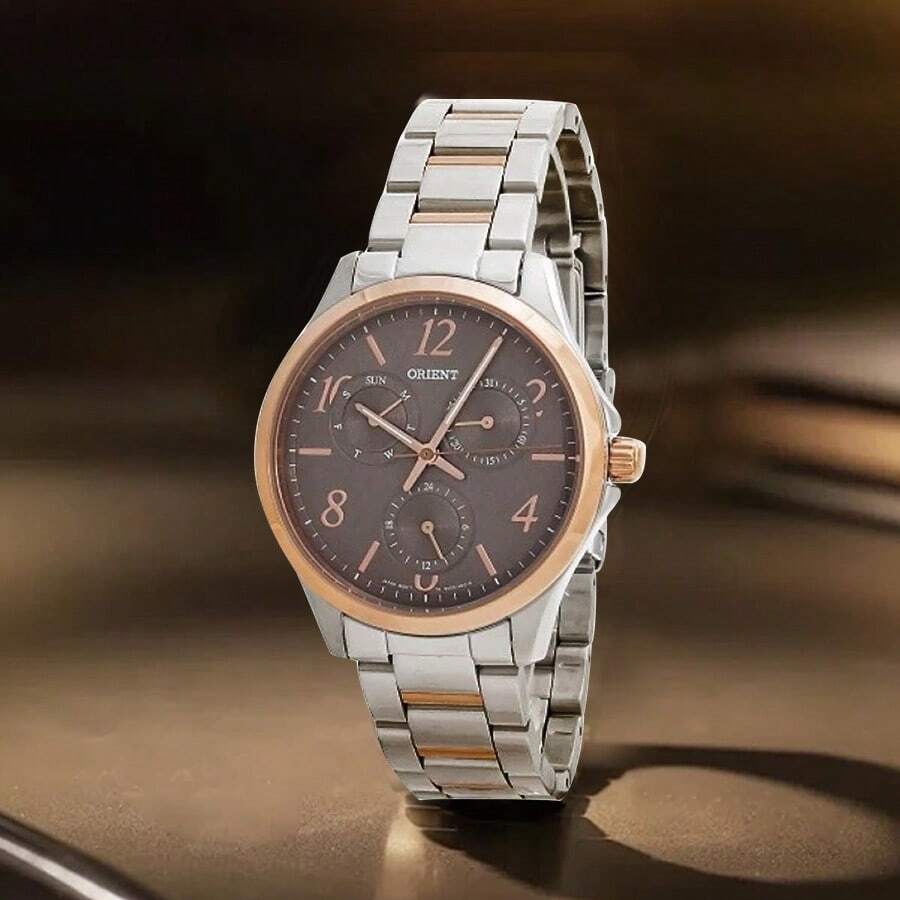 Orient Watches Male Double Lion Men's Quartz Movement Watch Men With Stainless Steel Strap - Brown - View 1