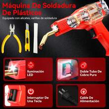 AWCBBT Soldador de Plastico,Plástico Soldadura Máquina Kit 1000pzs,con Alicate y 5 Barritas Termofusibles,4 Clavos Termofusibles Diferentes,Soldadura de Plastico para Reparar Plástico Roto,Defensas - negro - Ver 4