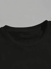 Oversized Women's Christmas T-Shirt  Santa's Favorite Ho Graphic Tee  Festive Holiday Party Wear  Fast Arrival - màu đen - Xem 5